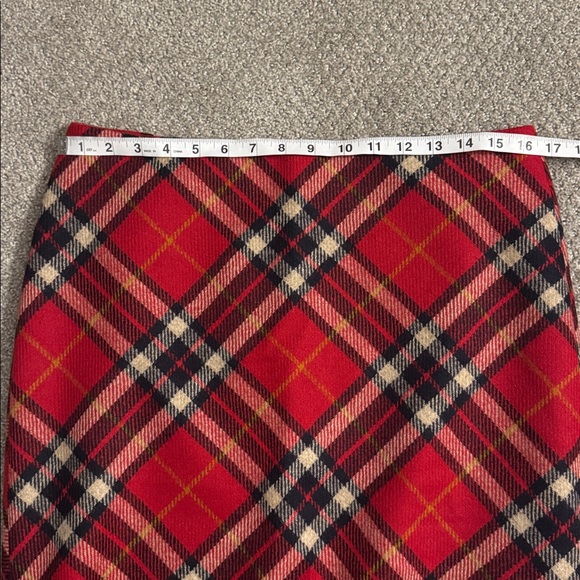 Hobbs London Plaid Red Pencil Skirt - UK 12/ US 8 - Picture 7 of 7